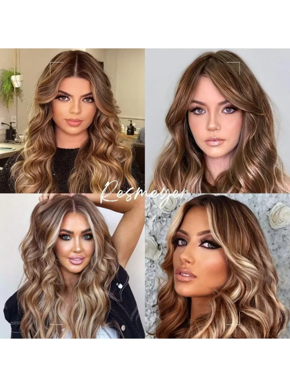 Women's Ginger Brown 26 Inch Charming Middle Part Heat Resistant Fiber Wigs